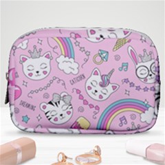 Beautiful Cute Animals Pattern Pink Make Up Pouch (small) by Grandong