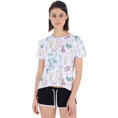 Background Decorative Open Back Sport T-shirt by Bedest