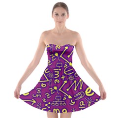 Background Doodles Math Strapless Bra Top Dress by Bedest