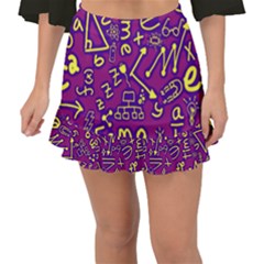 Background Doodles Math Fishtail Mini Chiffon Skirt by Bedest
