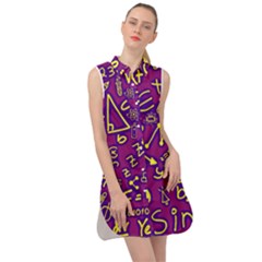 Background Doodles Math Sleeveless Shirt Dress by Bedest