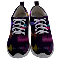 Colorful Sound Wave Set Mens Athletic Shoes by Bedest