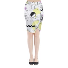 Graphic Design Geometric Background Midi Wrap Pencil Skirt by Bedest