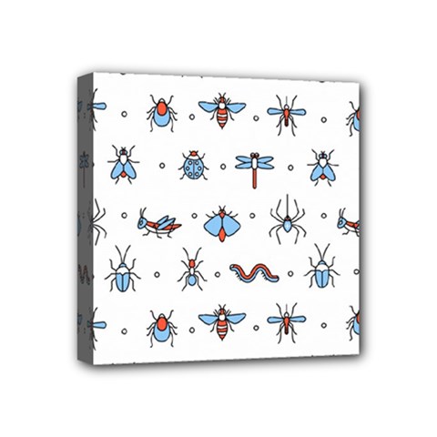Insects Icons Square Seamless Pattern Mini Canvas 4  X 4  (stretched) by Bedest