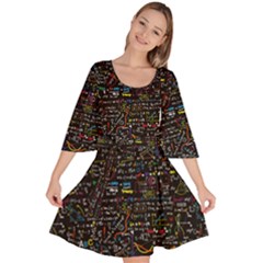 Symbols Mathematics Colorful Formula Velour Kimono Dress by CoolDesigns