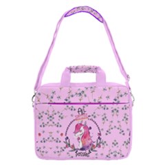 Orchid Unicorn Print 16  Shoulder Laptop Bag by CoolDesigns