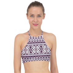 Illustration Ukrainian Folk Seamless Pattern Ornament Halter Bikini Top by Bedest
