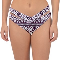 Illustration Ukrainian Folk Seamless Pattern Ornament Double Strap Halter Bikini Bottoms by Bedest