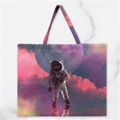 Aesthetic Astronautics Atmosphere Blue Clouds Cosmos Fantasy Galaxy Zipper Large Tote Bag by Cendanart