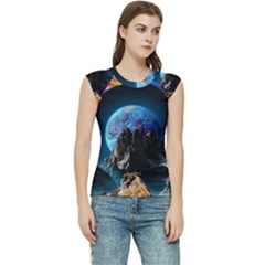 Aesthetic Psychedelic Drawings Art Acid Space Women s Raglan Cap Sleeve T-shirt by Cendanart