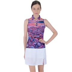 Sea Beach Water Sunset Ocean Women s Sleeveless Polo T-shirt by Ndabl3x