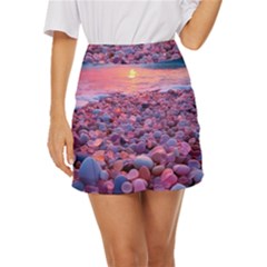 Sea Beach Water Sunset Ocean Mini Front Wrap Skirt by Ndabl3x