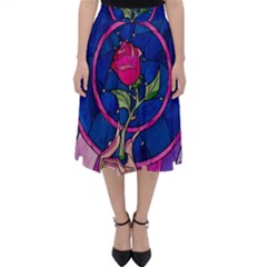 Enchanted Rose Stained Glass Classic Midi Skirt by Cendanart