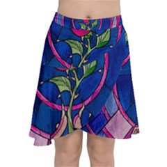 Enchanted Rose Stained Glass Chiffon Wrap Front Skirt by Cendanart