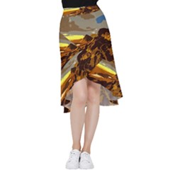 Scotland Monti Mountains Mountain Frill Hi Low Chiffon Skirt by Cendanart
