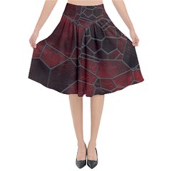 Mosaic Glass Glass Mosaic Colorful Flared Midi Skirt by Cendanart
