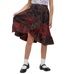 Mosaic Glass Glass Mosaic Colorful Kids  Ruffle Flared Wrap Midi Skirt by Cendanart