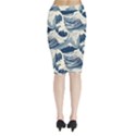 Japanese Wave Pattern Midi Wrap Pencil Skirt View2