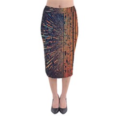 Data Abstract Abstract Background Background Velvet Midi Pencil Skirt by Cendanart