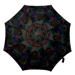 Peacock Feather Paradise Hook Handle Umbrellas (medium) by Cendanart