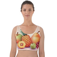 Fruit Pattern Apple Abstract Food Velvet Crop Top by Proyonanggan