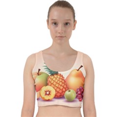 Fruit Pattern Apple Abstract Food Velvet Racer Back Crop Top by Proyonanggan