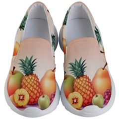 Fruit Pattern Apple Abstract Food Kids Lightweight Slip Ons by Proyonanggan