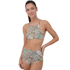 Mapart Dubai Map Halter Tankini Set by Proyonanggan
