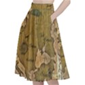 Map Geography Travel Global A-Line Full Circle Midi Skirt With Pocket View2