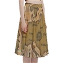 Map Geography Travel Global A-Line Full Circle Midi Skirt With Pocket View3