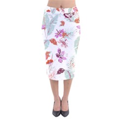 Flawer Velvet Midi Pencil Skirt by saad11