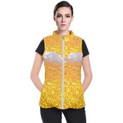 Liquid Bubble Drink Beer With Foam Texture Women s Puffer Vest by Cemarart