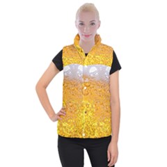 Liquid Bubble Drink Beer With Foam Texture Women s Button Up Vest by Cemarart