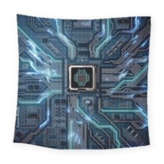 Circuit Board Motherboard Square Tapestry (large) by Cemarart