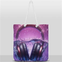 Headphones Sound Audio Music Radio Full Print Rope Handle Tote (large) by Hannah976