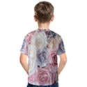 Pastel Rose Flower Blue Pink White Kids  Cotton T-Shirt View2