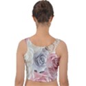 Pastel Rose Flower Blue Pink White Velvet Crop Top View2