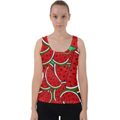 Summer Watermelon Fruit Velvet Tank Top by Cemarart