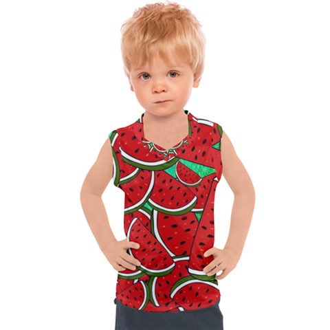 Summer Watermelon Fruit Kids  Sport Tank Top by Cemarart