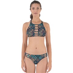 Flower Texture Background Colorful Pattern Perfectly Cut Out Bikini Set by Cemarart