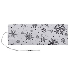 Snowflake-icon-vector-christmas-seamless-background-531ed32d02319f9f1bce1dc6587194eb Roll Up Canvas Pencil Holder (m) by saad11