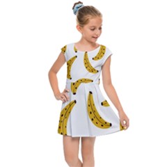 Banana Fruit Yellow Summer Kids  Cap Sleeve Dress by Mariart