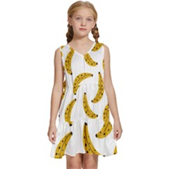 Banana Fruit Yellow Summer Kids  Sleeveless Tiered Mini Dress by Mariart