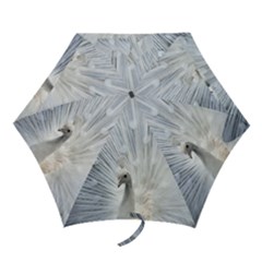 White Peacock Bird Mini Folding Umbrellas by Ndabl3x