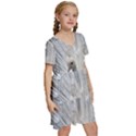 White Peacock Bird Kids  Short Sleeve Tiered Mini Dress View3