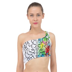 Brain Mind Psychology Idea Drawing Short Overalls Spliced Up Bikini Top  by Azkajaya