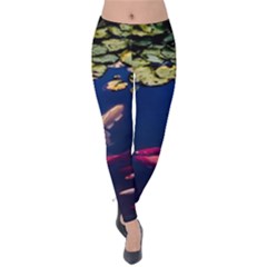 Koi Fish Carp Velvet Leggings by Cemarart