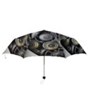 Abstract Style Gears Gold Silver Folding Umbrellas View3