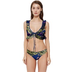 Koi Fish Carp Low Cut Ruffle Edge Bikini Set by Cemarart