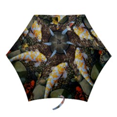 Koi Fish Clown Pool Stone Mini Folding Umbrellas by Cemarart